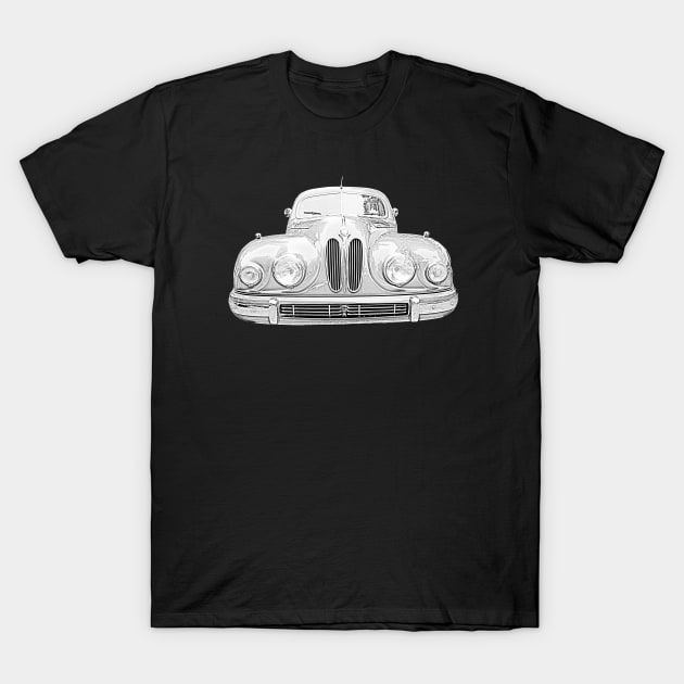 Bristol 403 1950s British classic car monochrome T-Shirt by soitwouldseem